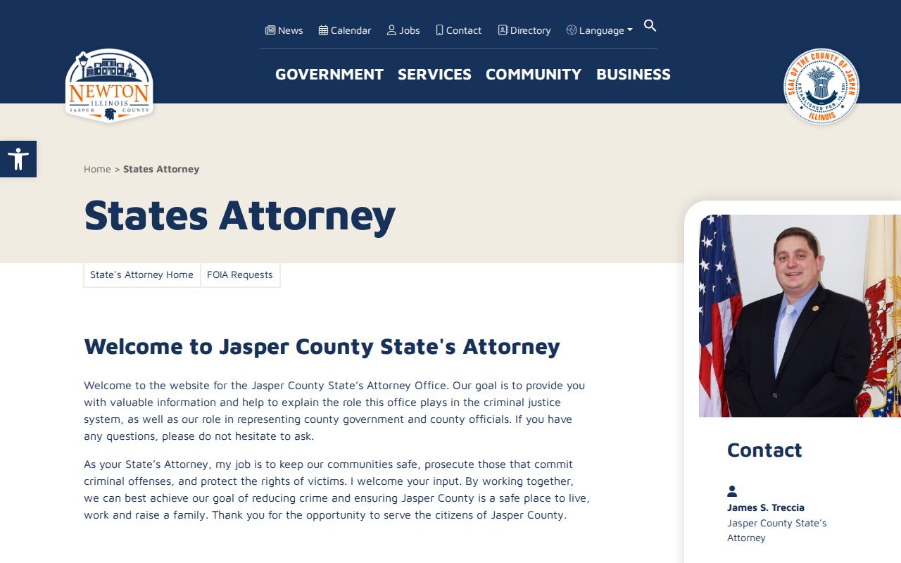 Jasper County criminal court case State's Attorney office