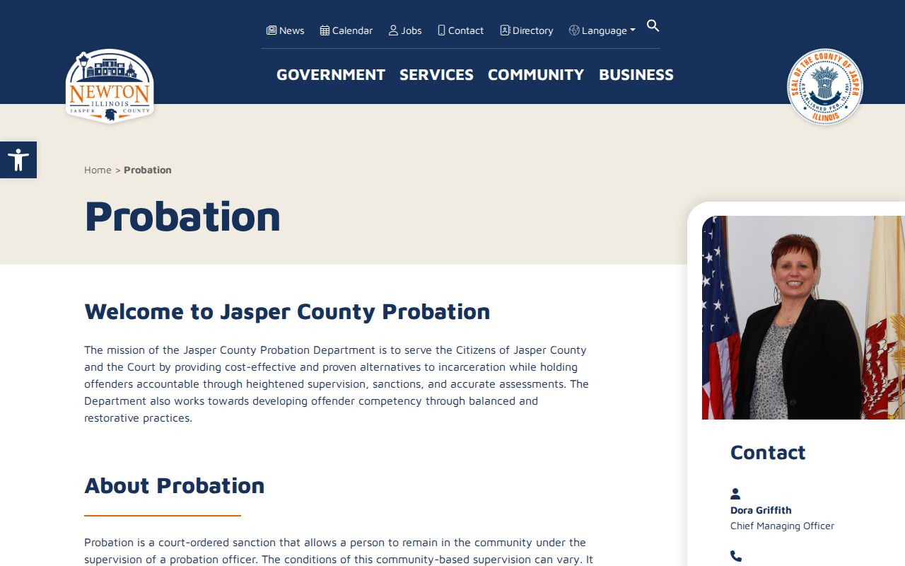 Jasper County criminal record probation office information