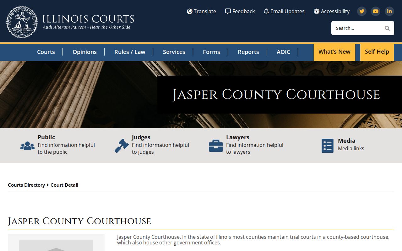 Jasper County criminal records courthouse directory