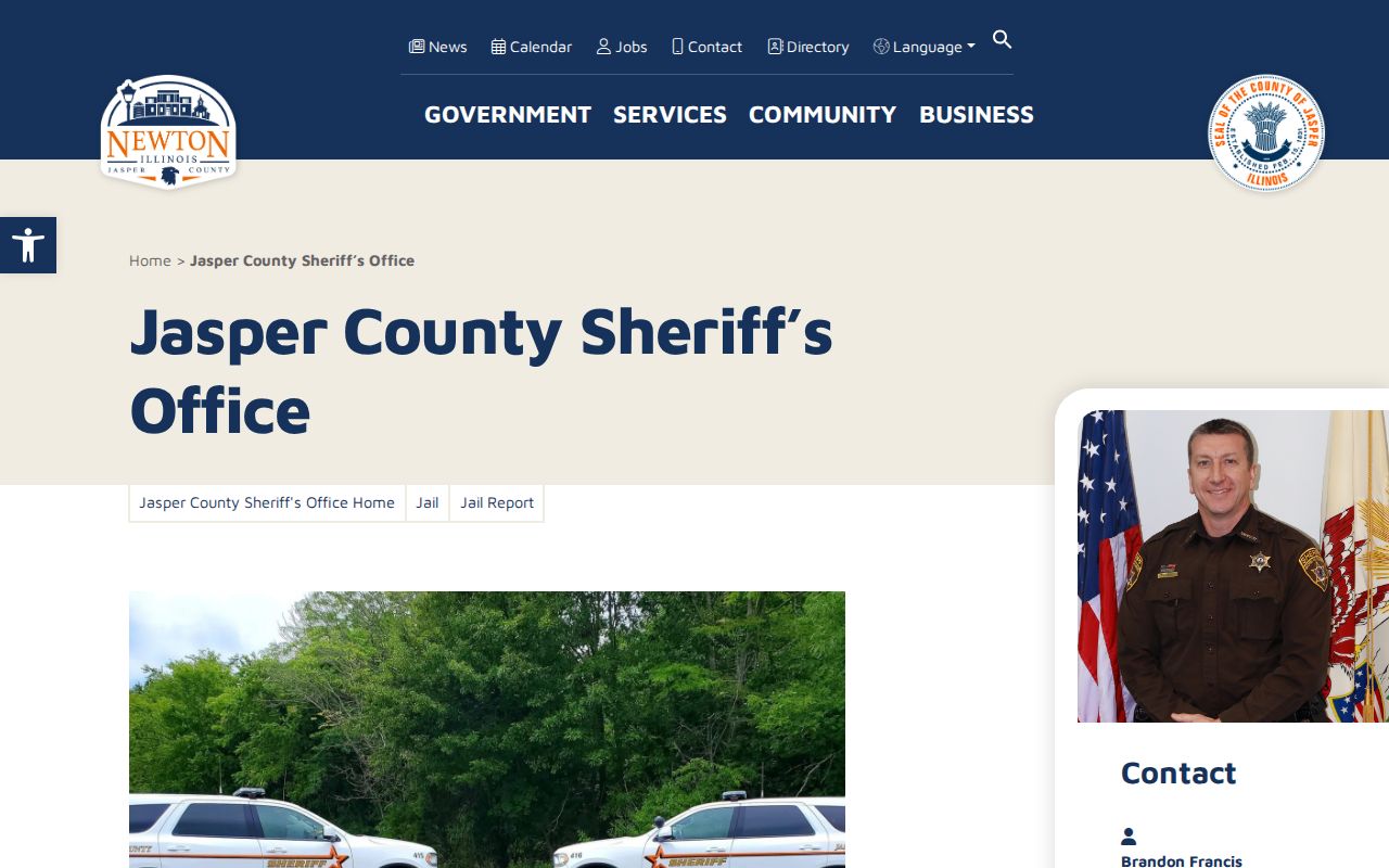 Jasper County criminal history sheriff and jail contacts