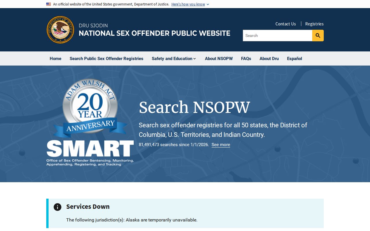 Jasper County sex offender check through NSOPW